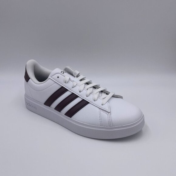 adidas Grand Court 2.0 White / Dark Brown Women's Shoes - Picture 8 of 8